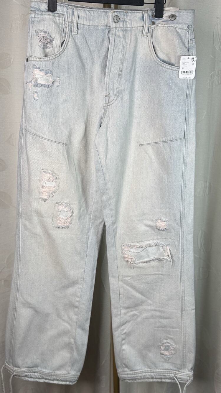 NWT Free People Don't Wait Up Baggy Boyfriend Jeans, Size 30/Size 10